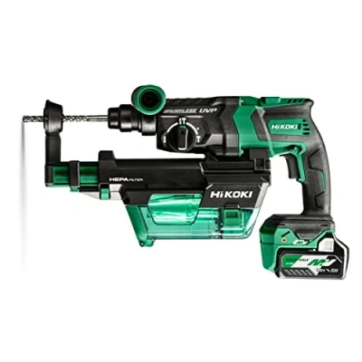Immagine di HiKOKI Akku Bohr &amp; Meißelhammer DH36DPE (36V, 3.2 J, Staubabsaugung, Brushless, LED, Bohrtiefenmanagement, SDS plus Werkzeugaufnahme, Zubehör, Koffer, inkl. 2x 2.5 Ah und Ladegerät))