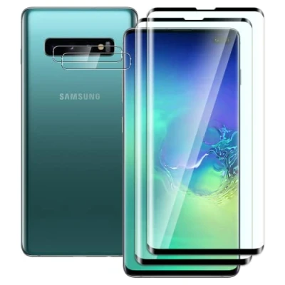 Immagine di FWang 2 Pezzi Vetro Temperato per Samsung Galaxy S10 Plus,con di Protezione Fotocamera,3D Full Coverage,Durezza 9H,Anti Graffio,Senza Bolle,HD Pellicola Protettiva