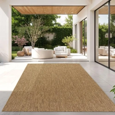 Immagine di Tappeto Per Esterni Cucina Balcone Terrazza Design Moderno Monocolore, Colore:Caffè, Dimensione:200x280 cm