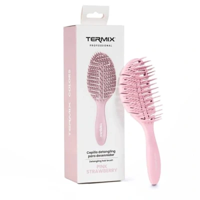 Immagine di Spazzola per capelli Termix districare. Paddle in color fluoro. Arrivederci a Tirare Districare e asciugare tempi record. Colore rosa fragola