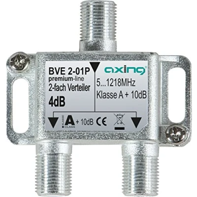 Immagine di Axing BVE 2 01P Distributore uscite partitore TV via cavo CATV Multimedia DVB T2 5 1218 MHz metallo