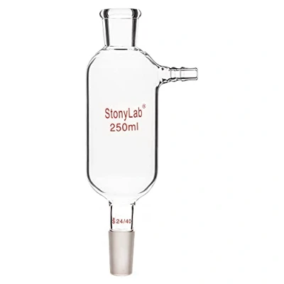 Immagine di stonylab Adattatore di Filtrazione per Laboratorio, Vetro Borosilicato con Giunto Inferiore Interno Conico Standard 24/40, Tappo Pluro Misura #5, 250 ml
