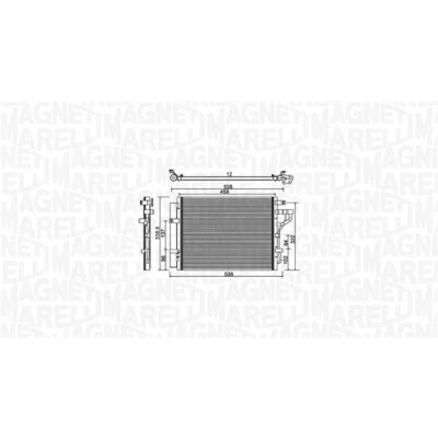 Immagine di MAGNETI MARELLI 350203981000 Condensatore con essiccatore 458x338,6x12 338,6 458 12 KIA: Picanto II