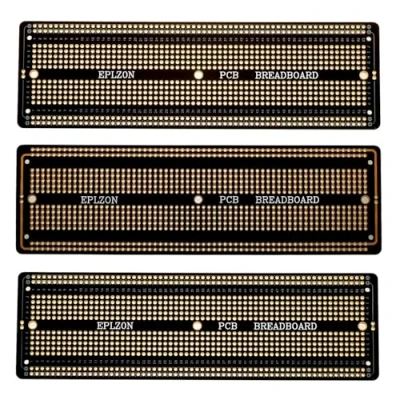 Immagine di EPLZON 3pezzi 6.8&quot;x2.05&quot; Breadboard Solderable Prototype PCB Board Kit per Elettronica Progetti Compatibile DIY Saldatura Circuit Board,Nero