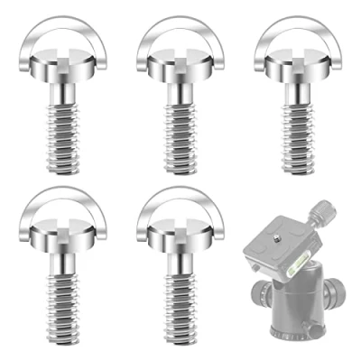 Immagine di 5 Pcs Vite per Fotocamera da 1/4 di Montaggio Treppiede con Anello a D, Fissaggio Piastra Sgancio Rapido e Monopiede, Lunghezza 21mm