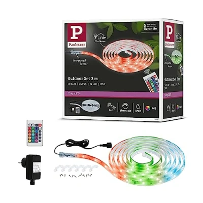 Immagine di Paulmann Outdoor Stripe Set 3m 78891 KIT completo striscia LED con spina 24 V 3 m RGB 1