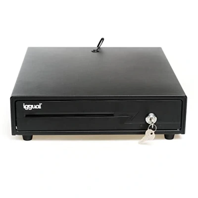 Immagine di iggual Cassetto Porta Denaro per Cassa IRON 10 Registratore di con Apertura Manuale o Automatica 4 + 6 Scomparti Banconote e Monete, Serratura in 3 Posizioni Colore Nero