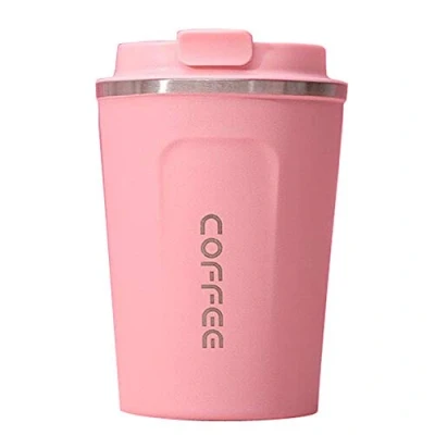 Immagine di Gteller Tazza da viaggio in acciaio inox a doppia parete isolata con coperchio (rosa, 368,5 g)