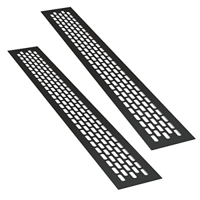 Immagine di sossai® Griglia di ventilazione in alluminio Alucratis (2 pezzo) Rettangolare dimensioni: 80 x 6 cm Colore: nero areazione