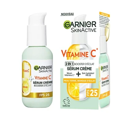 Immagine di Garnier Siero Crema 2 in 1 Idratazione &amp; Brillante Arricchito con Vitamina C Per pelli opache e stanche 50 ml
