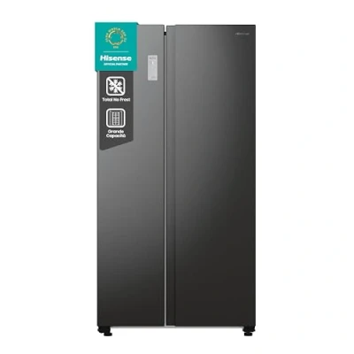 Immagine di Hisense RS711N4AFE Frigorifero Side by Side, Grande capactià 550 litri, Nero, Total No Frost, Convert active zone, Classe E, Motore Inverter, Controllo Elettronico Touch, Cassetto Fresh Crisper