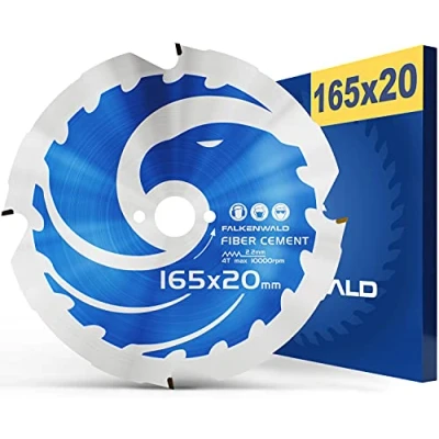 Immagine di FALKENWALD® lama per sega fibrocemento 165 x 20, 4 denti diamantati, compatibile con Makita DHS680RTJ, SP 6000K1, Bosch GKT 55 GCE