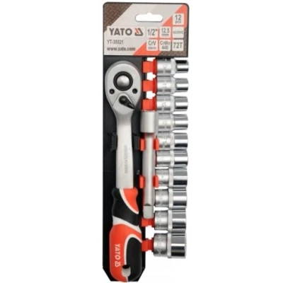Immagine di YATO YT 38821 Set bussole 12 Acciaio al cromo vanadio 1/2