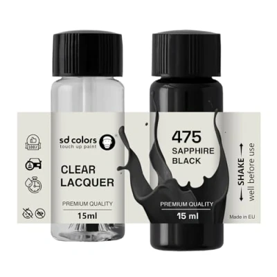 Immagine di SD COLORS ZAPPHIRE BLACK 475 New Touch Up Paint 15 ML RIPARAZIONE GRAFFIO CHIP PENNELLO COLORE CODICE (VERNICI+LACQUA)