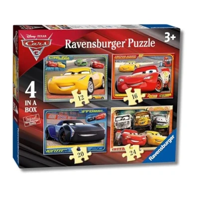 Immagine di Ravensburger puzzle Cars 3, Collezione 4 in a Box, da 12 16 20 24 Pezzi, Età Raccomandata 3+ Anni