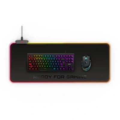 Immagine di Energy Sistem Gaming Mouse Pad ESG P5 RGB Tappetino Gamer XL (800 x 300 mm) Resistente ai Liquidi (Luci RGB, Porta USB aggiuntiva, Dimensioni XL) Nero