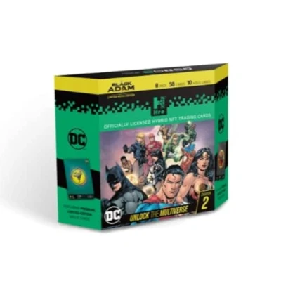 Immagine di HRO sblocca Capitolo 2 8 Starter Box Premium, NFT ibride, Confezione da 58 carte collezionabili, DC Comics Unlock The Multiverse