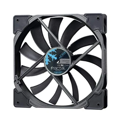 Immagine di Fractal Design Venturi HF 14 Black Computer Fan Silent High Airflow Long Life Time FDB Bearings Aerodynamically shaped struts 12v 140 mm (Single)