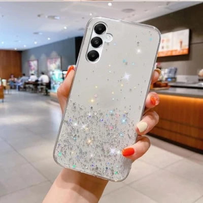 Immagine di Custodia Compatibile con Samsung Galaxy A14 4G 5G Cover Trasparente Brillantini Stellari Sottile Antiurto in TPU