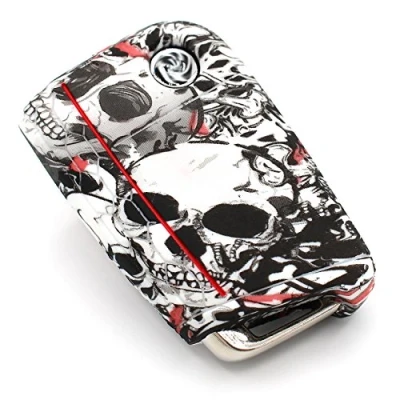 Immagine di Finest Folia Caso di Protezione per la Chiave dell&#039;auto con 3 Tasti Design Custodia Chiavi Cover in Silicone TPU Case Accessori Veicoli VB (Cranio colorato)