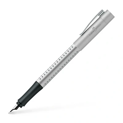 Immagine di FABER CASTELL 140906 Penna stilografica Grip 2011, pennino F, colore: Argento