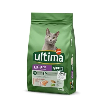 Immagine di Multipack! 2 x Ultima Cat Crocchette per gatti Sterilized Salmone &amp; Orzo (2 10 kg)