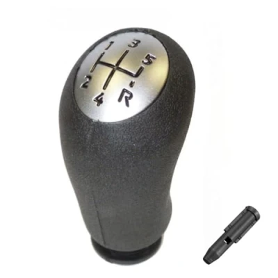 Immagine di Manicotto adattatore + pomello del cambio manuale a 5 marce compatibile Clio 3, 2, Modus, Grand Wind, Logan 1, 1 Break pezzo di ricambio ergonomico impugnatura comoda