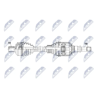 Immagine di NTY NPW ME 213 Albero motore / Semiasse Assale anteriore Dx 1006mm Trasmissione automatica