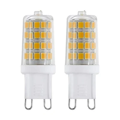 Immagine di Eglo LED G9 set di 2 lampadine con base a perno, lampade ciascuna da 3 Watt (equivalente 30 Watt), 320 Lumen, lampada pannocchia bianca neutra, 4000k, Ø 1,6 cm