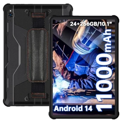 Immagine di OUKITEL RT9 Rugged Tablet 10,1&quot; HD, Android 14 Robust, 24GB+256GB (TF 1TB) PC Robusto, 11000mAh in Offerta, 16MP+16MP, IP68/IP69K Dual SIM 4G LTE/5G WiFi/Face ID/OTG/GPS/Nero