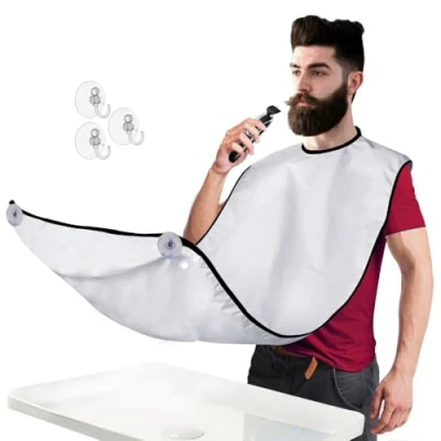 Immagine di Bavaglino cattura barba il modo intelligente di radersi Grembiule per rifinire la e mantello da Regalo perfetto cura della o compleanno un uomo Mobi Lock