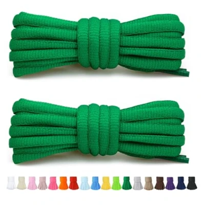 Immagine di Stepace 2 Paia di Lacci Arrotondati da 60cm per Sneakers, Lunghezza 200cm 18 Colori, Scarpe Verde 140cm