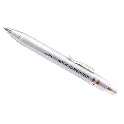 Immagine di Koh I Noor 5358 Portamine in metallo, 3,2 mm, con clip decorativa, colore: argento