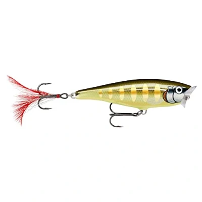 Immagine di Rapala Esca da Pesca Artificiale Spinning Skitter Pop di Simulazione in Acqua Dolce Legno Balsa Superficie Topwater 7cm/7g Prodotta Estonia Striped Grey Shiner