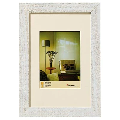 Immagine di walther design Cornice bianco polare 18 x 24 cm, con passe partout, Home in legno, HO824V