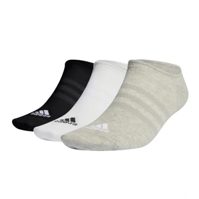 Immagine di adidas Thin and Light 3 Pairs Calzini Invisible/Sneaker, Medium Grey Heather/White/Black, XS