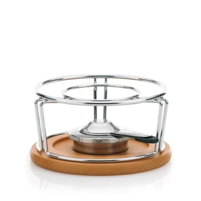Immagine di Kela Rechaud Natura 21,5x11,5cm 3 Pezzi in Acciaio Inox/faggio, Inossidabile, Argento/Marrone, 21.5 x 11.5 cm