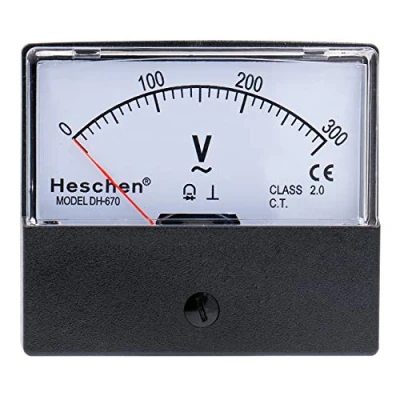 Immagine di Heschen rettangolare voltmetro analogico pannello Volt tensione Meter 670 Style AC 0 300 V classe 2.5