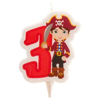 Immagine di Dekora Candela di Compleanno 2D con Pirata per Torte Bambini Numero 3