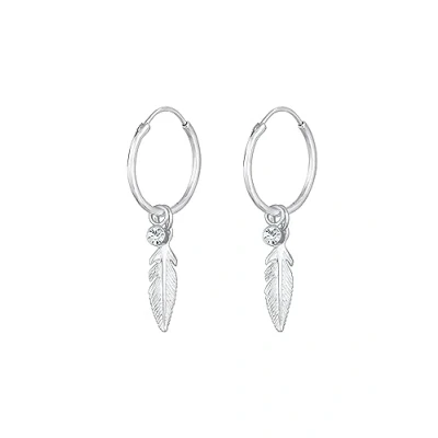 Immagine di Elli Orecchini Donne Creoli Ciondolo Piuma Boho Festival con Cristallo in Argento Sterlino 925