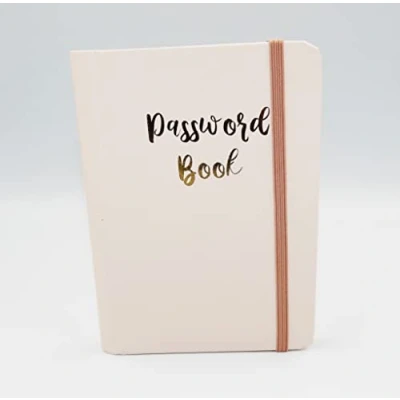 Immagine di Libro delle password a Z con schede per informazioni di accesso Internet, piccola tasca custode notebook computer, sito web, rosa