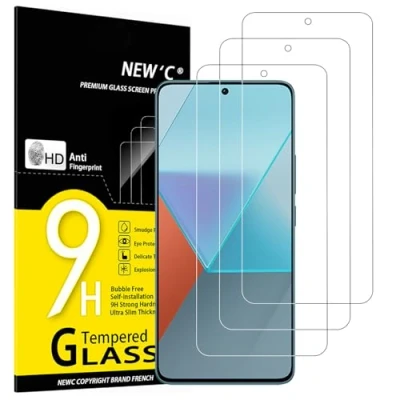 Immagine di NEW&#039;C 3 Pezzi, Vetro Temperato per Xiaomi Redmi Note 13 Pro 5G/4G, Plus/Note Pro+ 5G, Pellicola Prottetiva Anti Graffio, Senza Bolle, Durezza 9H, Ultra Trasparente, Resistente