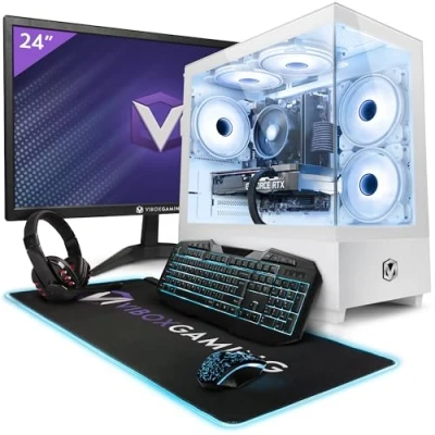 Immagine di Vibox V 178 PC Gaming 24&quot; Pacchetto Monitor AMD Ryzen 5 4500 Processore 4.1GHz RTX 4060 Ti 8GB 16GB RAM 1TB SSD Windows 11 WiFi