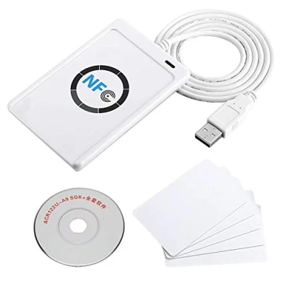 Immagine di Cikonielf Lettore/scrittore RFID Senza Contatto ACR122U ISO 14443A / B + Software Gratuito in Bianco 424 Kbps