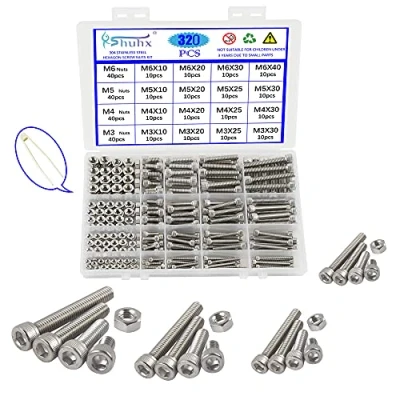 Immagine di Rshuhx M3 M4 M5 M6 Esagono Incassato Bulloni Dadi Set Acciaio Inox 304 Viti a Testa Filettatura Metrica Esagonali Dado Parti Meccaniche con Bullone e