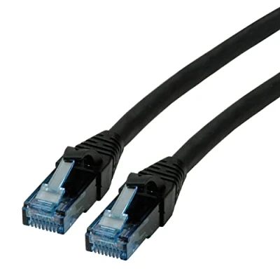 Immagine di Roline 21.15.2753 RJ45 cavo di rete, patch CAT 6A U/UTP 3.00 m Nero non schermato, Privo alogeni, Ritardante fiamma 1 pz.