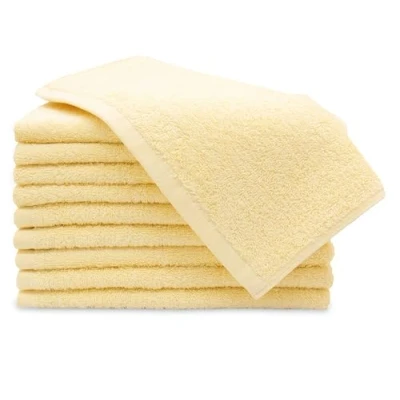 Immagine di ZOLLNER 10 asciugamani per ospiti piccole lavette morbide in 30x50 cm lavabili a 60C cotone giallo qualità alberghiera certificat Oeko Tex®
