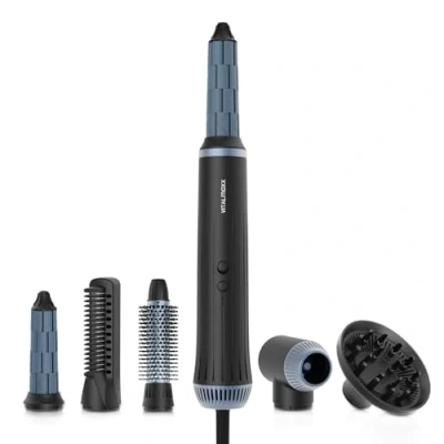 Immagine di VITALmaxx Air Curler Plus 6 in 1 Tecnologia airflow Multi styler con arricciacapelli, asciugacapelli, spazzola e diffusore asciugatura, styling, creazione di ricci 1500W [nero].
