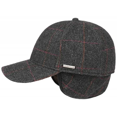 Immagine di Stetson Kinty Berretto in Lana con copriorecchie Uomo di Foderato Cotone Visiera e scaldaorecchie Autunno/Inverno Grigio XL (60 61 cm)
