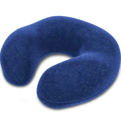 Immagine di bonmedico Cuscino Cervicale Alto in Memory Foam per Aereo Poggiatesta Ortopedico Collo Guanciale Morbido Ergonomico Dormire Viaggio